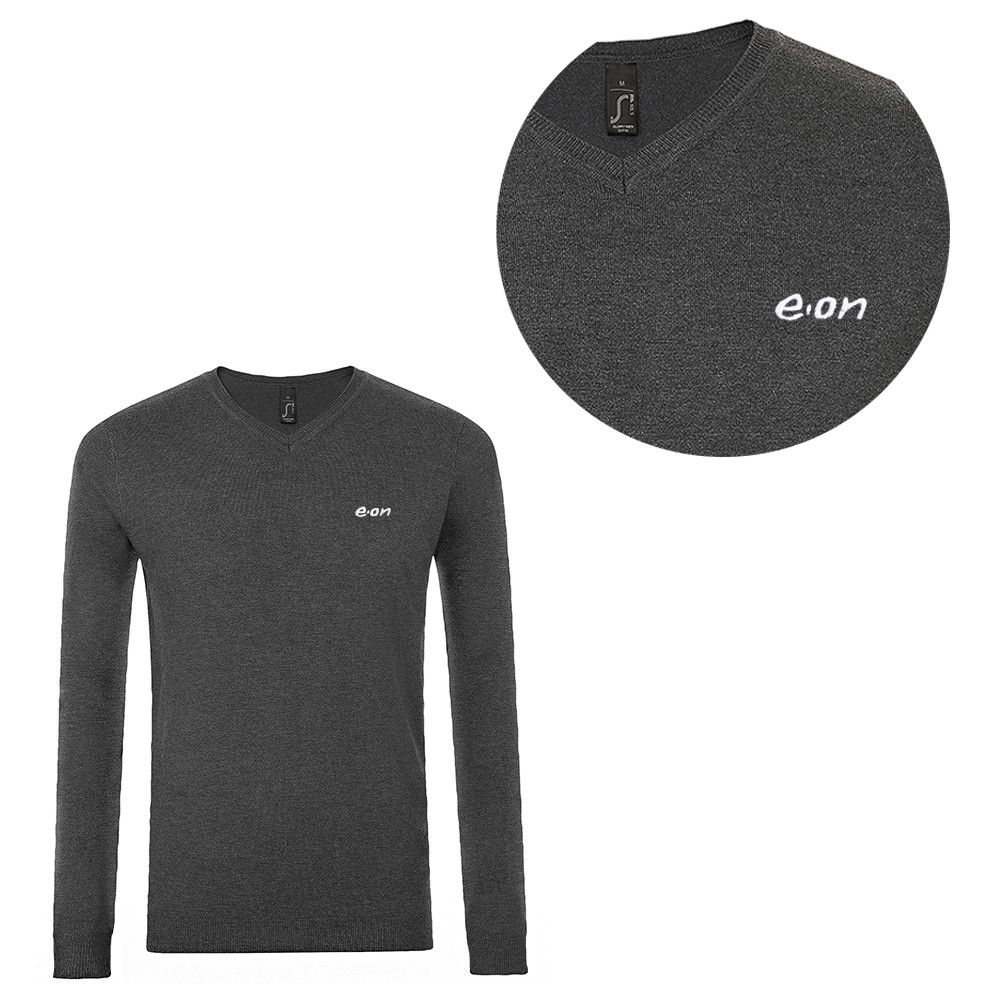 Download Men's V-Neck Sweater Glory, carcoal Melange E.ON ...